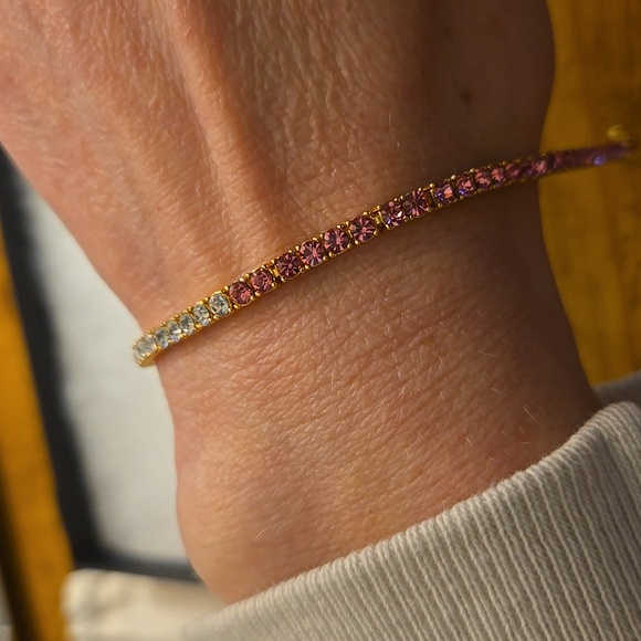 Kate Spade Gold and Pink Tennis Bracelet - Picture 5 of 5